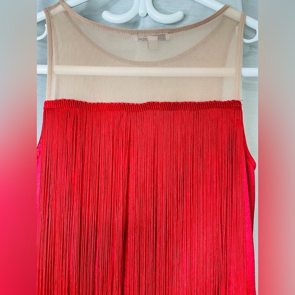 Beautiful Red Dress with Front & Back Fringes - Picture 6 of 9